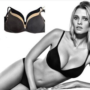 Set of 3 Calvin Klein "Push Positive" Push-Up Bras – Black, Brown, Beige – 32C